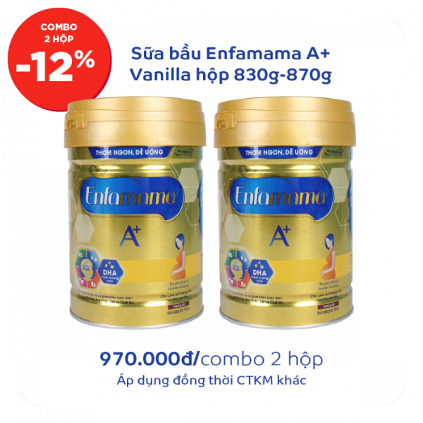 Combo 2 hộp sữa bầu cho mẹ Enfamama A+ Vanilla hộp 830g-870g