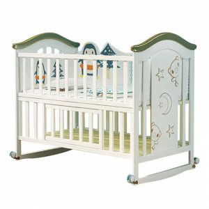 Set giường cũi gỗ cho bé KidsPlaza 4in1 White Lux